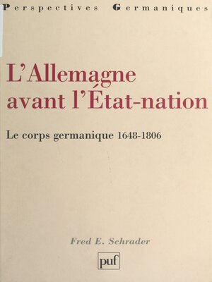 cover image of L'Allemagne avant l'État-nation